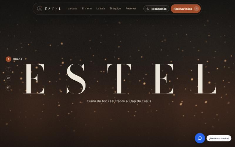 Captura de la web de demostración de Estel (Restaurante de autor · Cadaqués)
